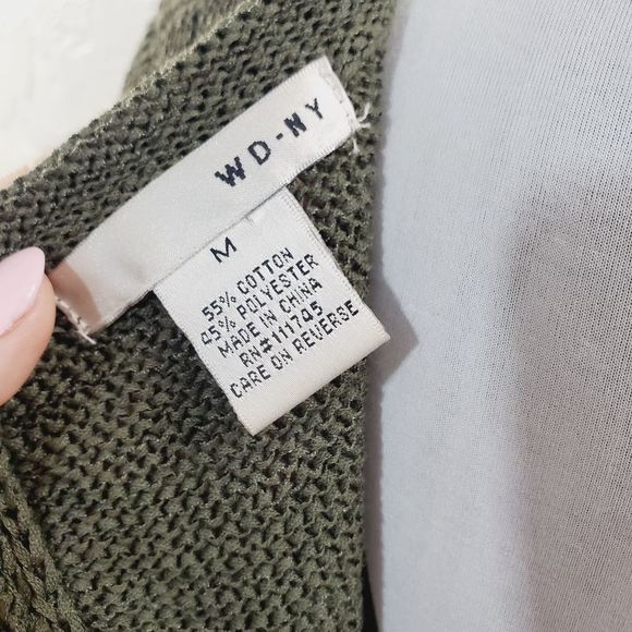 4x$25 WD.NY Cotton Knit Shirt Dress Long Sleeve olive Green Medium - Picture 6 of 12